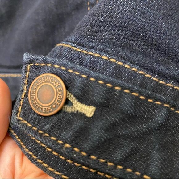 American Eagle Dark Wash denim Jean Jacket XS - Picture 9 of 9